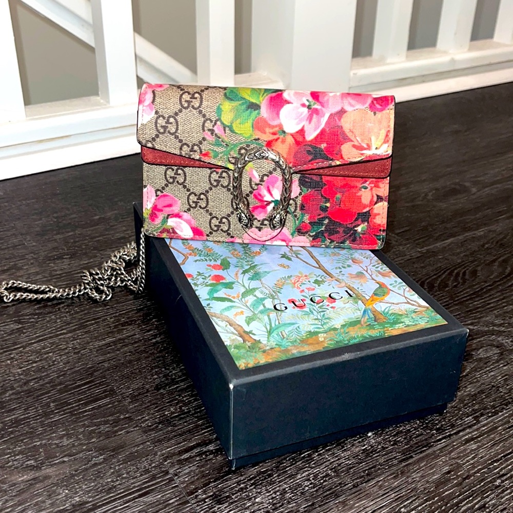 Dionysus Bag Blooms Print GG Coated Canvas Super Mini